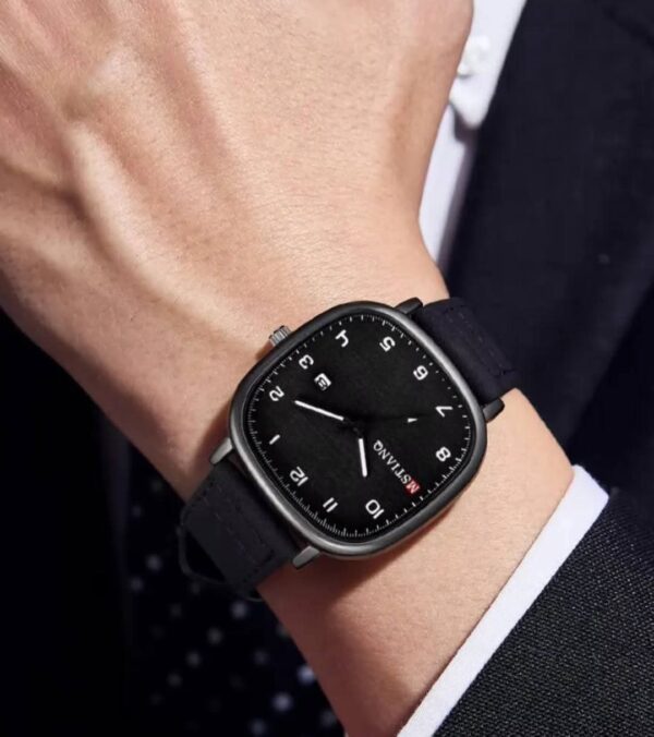 "MSTIANQ"-Business Class Leather Strap Watch-Black - Image 6