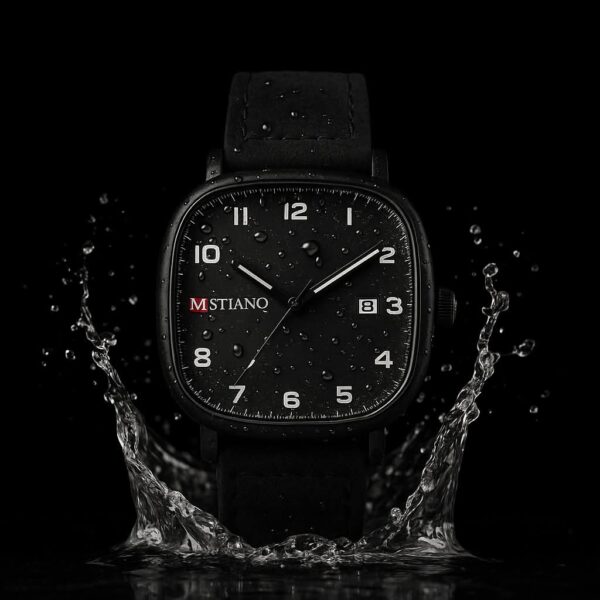 "MSTIANQ"-Business Class Leather Strap Watch-Black - Image 1