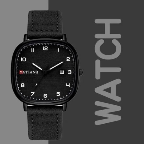 "MSTIANQ"-Business Class Leather Strap Watch-Black - Image 3