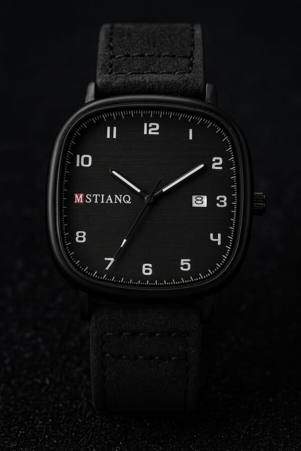 "MSTIANQ"-Business Class Leather Strap Watch-Black - Image 4