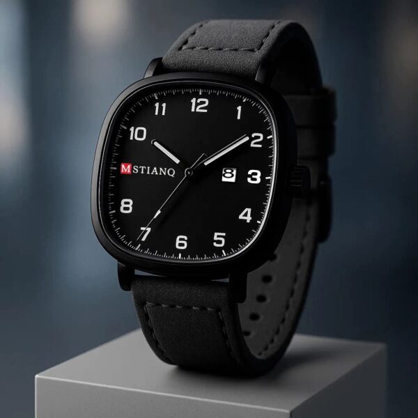 "MSTIANQ"-Business Class Leather Strap Watch-Black - Image 2