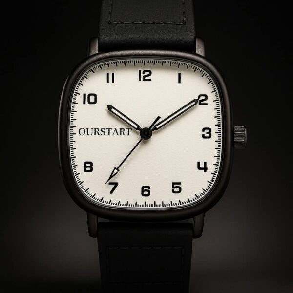 OURSTART | Vintage Square Dial Leather Strap Quartz Watch – Casual Wristwatch - Image 2