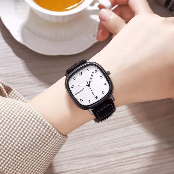 OURSTART | Vintage Square Dial Leather Strap Quartz Watch – Casual Wristwatch - Image 8