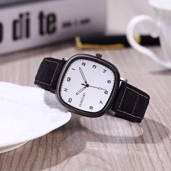 OURSTART | Vintage Square Dial Leather Strap Quartz Watch – Casual Wristwatch - Image 7